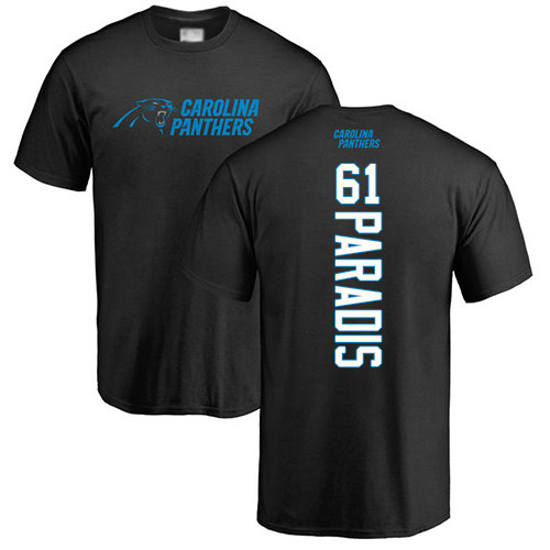 Carolina Panthers Men Black Matt Paradis Backer NFL Football #61 T Shirt